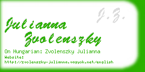 julianna zvolenszky business card